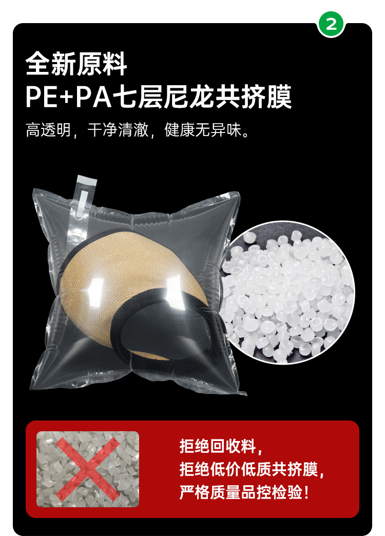 底部開口帽子充氣填充袋